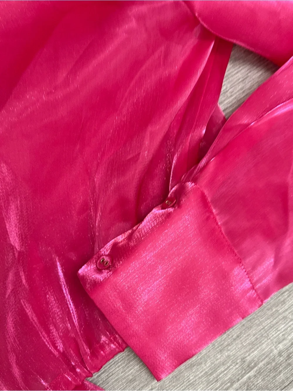 House of Harlow 1960 Hot Pink Satin 2 Piece Crop Top Wide Leg Pants Set S NWT